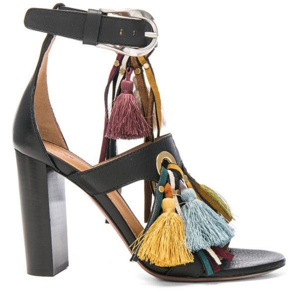 Chloe Miki Tassel Sandals (Retail $1540) Authenticated Size 37 IT EUC